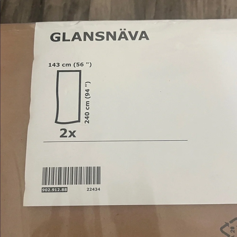 2 IKEA GLANSNAVA Blackout Curtain Liner Panels